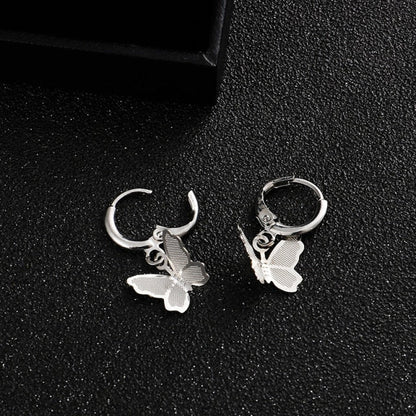 sengpan Long Tassel Butterfly Drop Earrings Silver Color Fashion Hanging Women Earrings Summer Jewelry Girls Party Gift