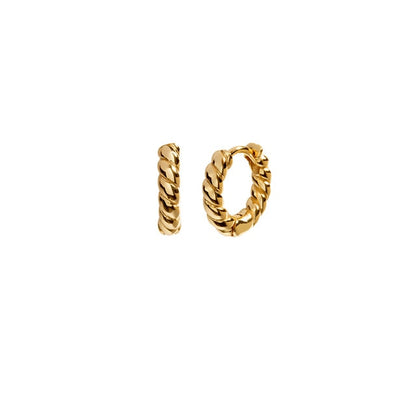 sengpan Christmas gifts ideas 17mm Gold Tiny Twisted Hoop Earrings Minimalist  Dainty Chic Huggie Earrings Hoops Gifts  Brass Earrings for Woman