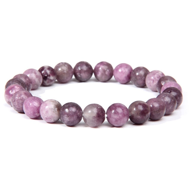 sengpan Pink Bracelet Natural Stone Bracelets Women Quartzs Agat Angelite Cat eye Bracelet Rhodochrosite Stone Bangles Jewelry Amethysts