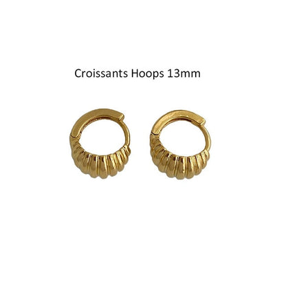 sengpan Christmas gifts ideas 17mm Gold Tiny Twisted Hoop Earrings Minimalist  Dainty Chic Huggie Earrings Hoops Gifts  Brass Earrings for Woman