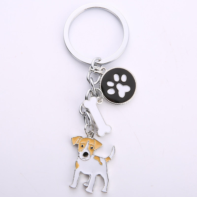 sengpan Christmas wishlist Jack Russell Terrier Keychain For Women Men Bulldog Shepherd Dog Pendant Key Ring Pet Jewerly Friends Christmas Gift llavero