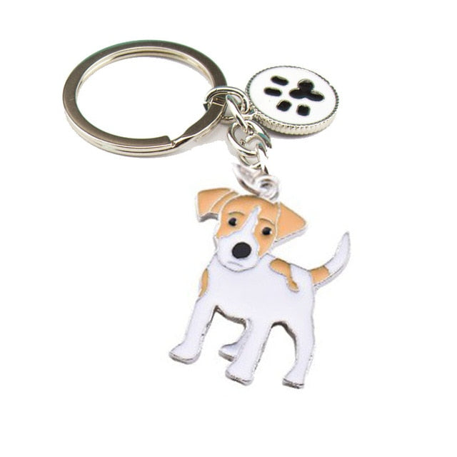 sengpan Christmas wishlist Jack Russell Terrier Keychain For Women Men Bulldog Shepherd Dog Pendant Key Ring Pet Jewerly Friends Christmas Gift llavero