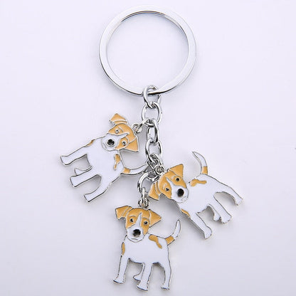 sengpan Christmas wishlist Jack Russell Terrier Keychain For Women Men Bulldog Shepherd Dog Pendant Key Ring Pet Jewerly Friends Christmas Gift llavero