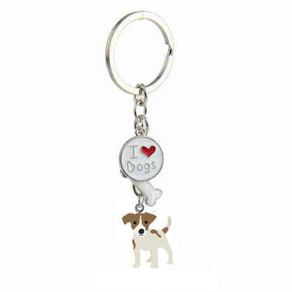 sengpan Christmas wishlist Jack Russell Terrier Keychain For Women Men Bulldog Shepherd Dog Pendant Key Ring Pet Jewerly Friends Christmas Gift llavero