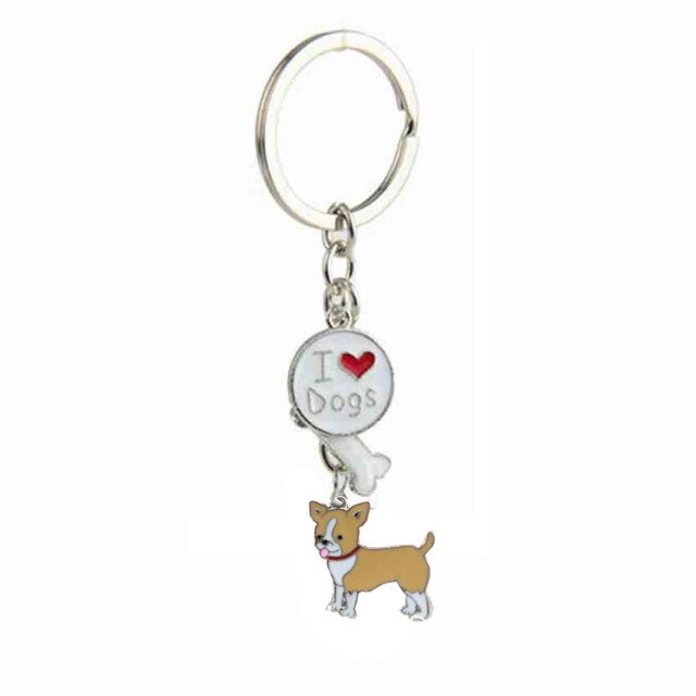 sengpan Christmas wishlist Jack Russell Terrier Keychain For Women Men Bulldog Shepherd Dog Pendant Key Ring Pet Jewerly Friends Christmas Gift llavero