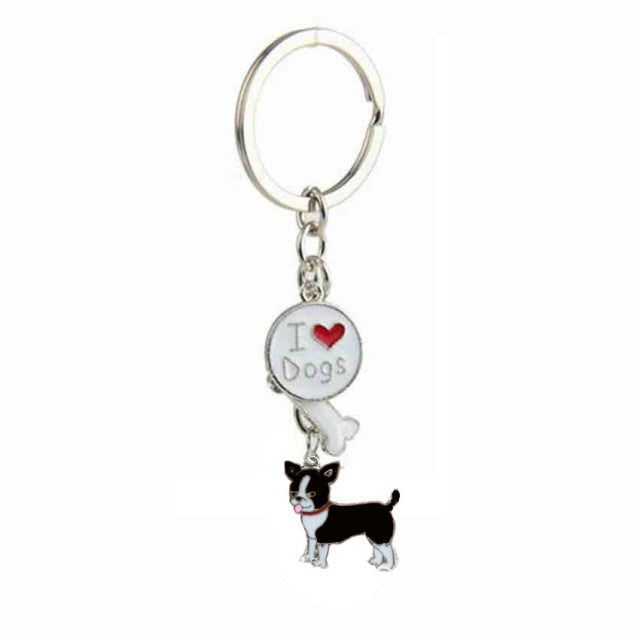 sengpan Christmas wishlist Jack Russell Terrier Keychain For Women Men Bulldog Shepherd Dog Pendant Key Ring Pet Jewerly Friends Christmas Gift llavero