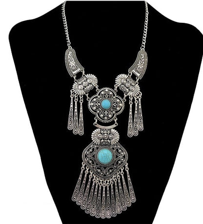 sengpan bridal jewelry set for wedding Bohemian Turkish Ethnic Metal Gypsy Coachella Beach Choker Bib Coin Tassel Collar Necklace For Women Indian Charm Jewelry