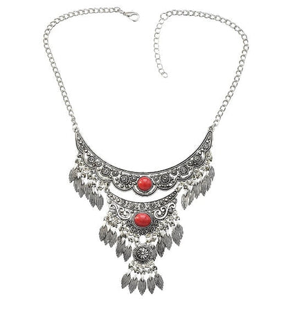 sengpan bridal jewelry set for wedding Bohemian Turkish Ethnic Metal Gypsy Coachella Beach Choker Bib Coin Tassel Collar Necklace For Women Indian Charm Jewelry