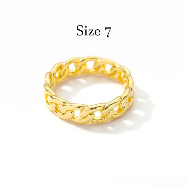 sengpan father's day gifts  Vintage Cuban Link Rings For Women Stainless Steel Men's Flower Star Crown Face Geometric Adjustable Finger Ring Femme