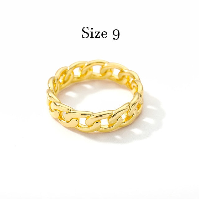 sengpan father's day gifts  Vintage Cuban Link Rings For Women Stainless Steel Men's Flower Star Crown Face Geometric Adjustable Finger Ring Femme