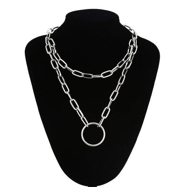 sengpan Lock Chain Necklace With A Padlock Pendants For Women Men Punk Jewelry On The Neck Grunge Aesthetic Egirl Eboy Accessories