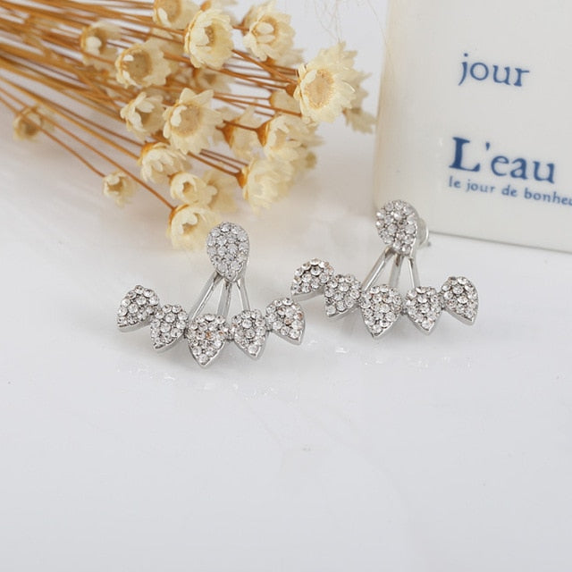 sengpan New Crystal Flower Drop Earrings for Women Fashion Jewelry Gold colour Rhinestones Earrings Gift for Party Best Friend