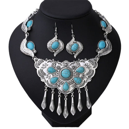 sengpan Christmas wishlist Indian Silvery Chain Squash Flower Necklaces Ethnic  Bohemia Tribal Big Chunky Statement Pendant for Women Moon Maxi Jewelry