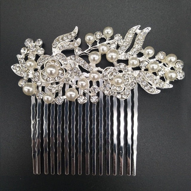 sengpan Christmas gifts for her Gold Color Wedding Hair Combs For Women Charm Pearls Crystal Bridal Hair Accessories Birthday Party Headwear Brides Tiara