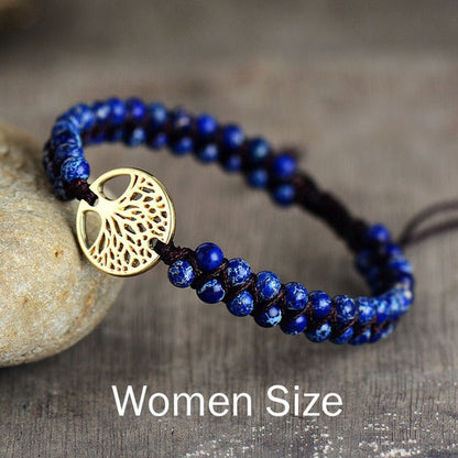 sengpan gifts for women Natural Stone Tree Of Life Charm Bracelets For Women Handmade Beads String Braided Bracelet Yoga Bracelets Jewelry Dropshipping