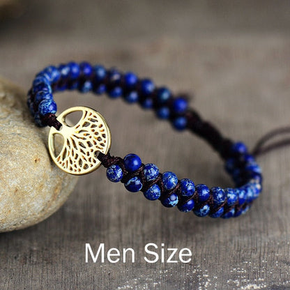 sengpan gifts for women Natural Stone Tree Of Life Charm Bracelets For Women Handmade Beads String Braided Bracelet Yoga Bracelets Jewelry Dropshipping