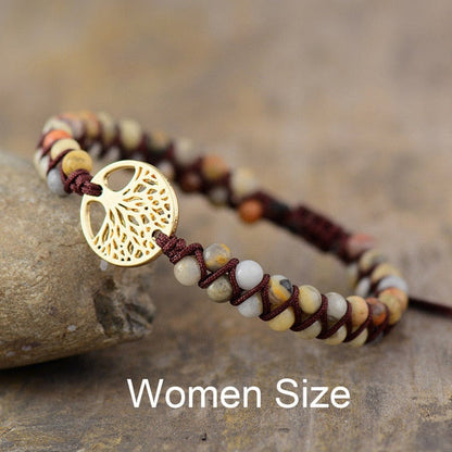 sengpan gifts for women Natural Stone Tree Of Life Charm Bracelets For Women Handmade Beads String Braided Bracelet Yoga Bracelets Jewelry Dropshipping