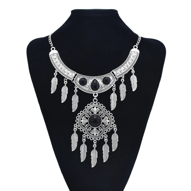 sengpan bridal jewelry set for wedding Bohemian Turkish Ethnic Metal Gypsy Coachella Beach Choker Bib Coin Tassel Collar Necklace For Women Indian Charm Jewelry