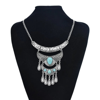 sengpan bridal jewelry set for wedding Bohemian Turkish Ethnic Metal Gypsy Coachella Beach Choker Bib Coin Tassel Collar Necklace For Women Indian Charm Jewelry