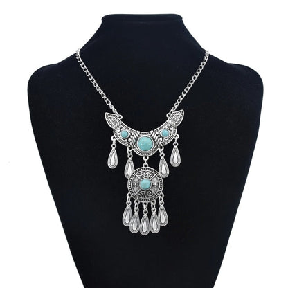 sengpan bridal jewelry set for wedding Bohemian Turkish Ethnic Metal Gypsy Coachella Beach Choker Bib Coin Tassel Collar Necklace For Women Indian Charm Jewelry