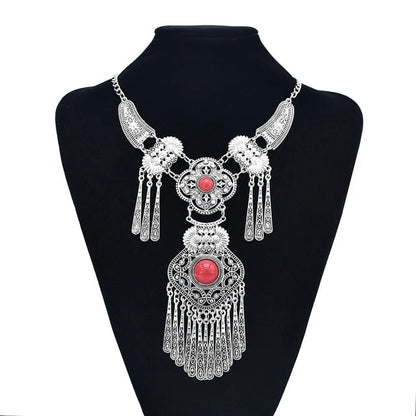 sengpan bridal jewelry set for wedding Bohemian Turkish Ethnic Metal Gypsy Coachella Beach Choker Bib Coin Tassel Collar Necklace For Women Indian Charm Jewelry