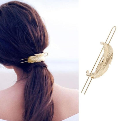 sengpan Christmas gifts ideas BOHO Hair Clip Geometric Feather Bun Cuff Leaf Star X Shape Hair Sticks Cute Cat Hairpin Headwear Hair Accessories Trendy Gift