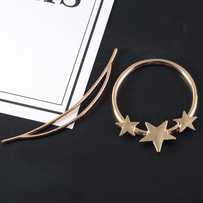 sengpan Christmas gifts ideas BOHO Hair Clip Geometric Feather Bun Cuff Leaf Star X Shape Hair Sticks Cute Cat Hairpin Headwear Hair Accessories Trendy Gift