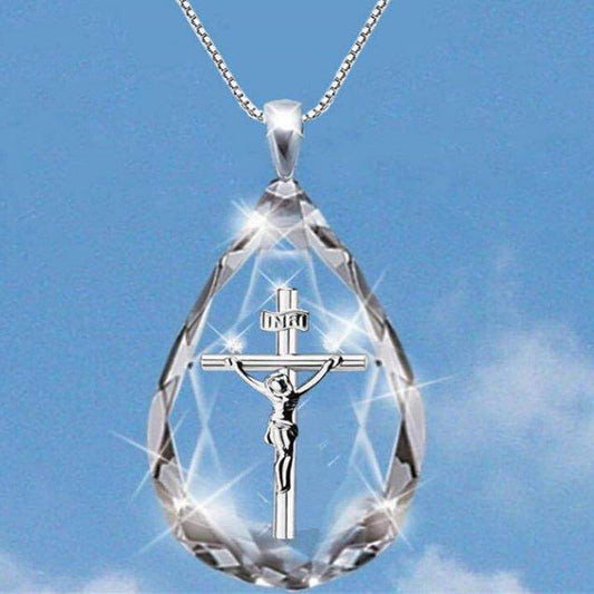 sengpan Jesus Christ Cross Pendant Necklaces Alloy Bead Long Chain Mens Women Virgin Mary Christian Fashion Jewelry Rosary Necklace