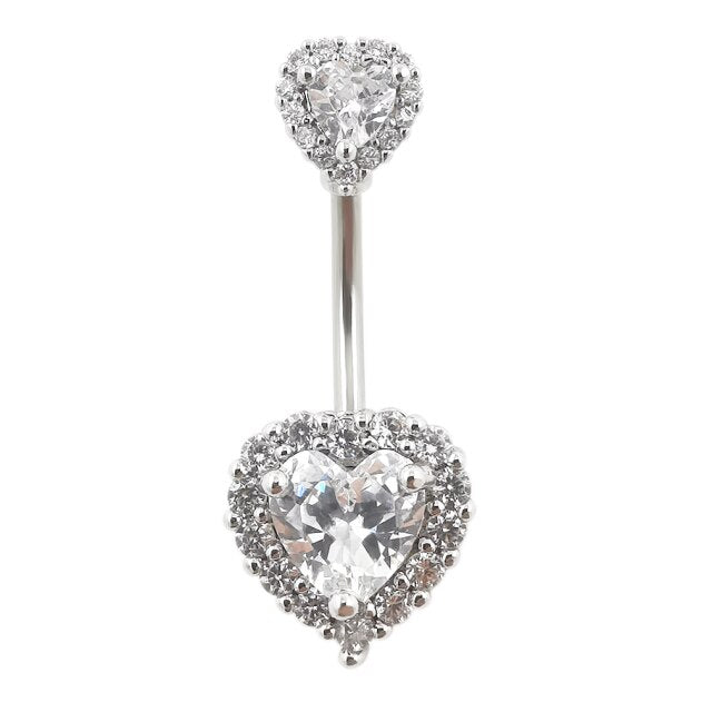 sengpan Christmas wishlist 14G Navel Belly Button Rings Barbell Zircon Heart Sexy Belly Bars Navel Rings Belly Indian Piercing Nombril Belly Jewelry