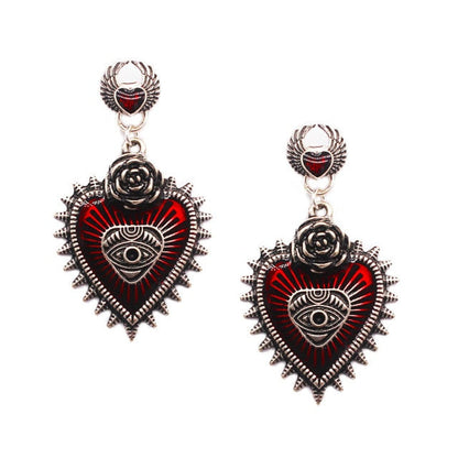 sengpan  gifts for her hot sale new Goth Mysterious Dark Coffin Drop Earrings Jewelry Blood Rose Heart Butterfly Bat Skull Angel Charms Vintage Earrings For Women