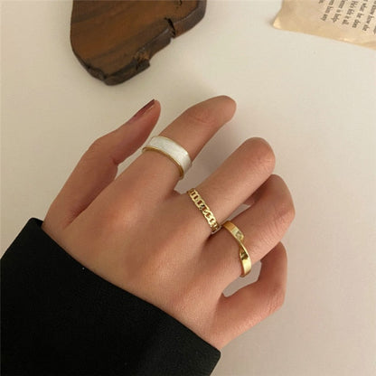 sengpan christmas wishlist gifts for her Hiphop Rock Metal Geometry Circular Punk Rings Set Gold Color Finger Accessories Buckle Joint Tail Ring for Women Jewelry