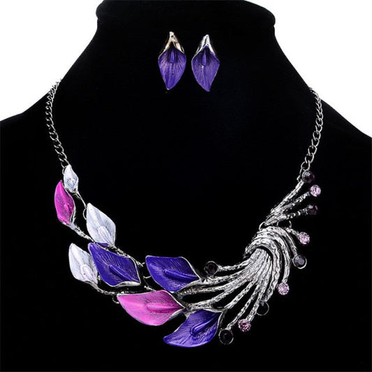 sengpan Ahmed Jewelry Geometry Fashion Metal Tassel Jewelry Set Necklace Earring For Woman New Boho Maxi Statement Collar Necklace HOT