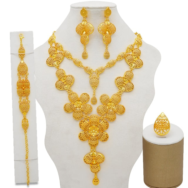 sengpan bridal jewelry set for wedding Bridal Long tassel Necklace Sets For Women Jewelry sets Dubai Nigeria Crystal Wedding Jewelry Sets