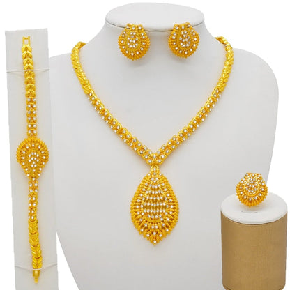 sengpan bridal jewelry set for wedding Bridal Long tassel Necklace Sets For Women Jewelry sets Dubai Nigeria Crystal Wedding Jewelry Sets