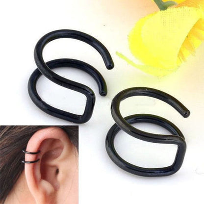 sengpan gifts for women  2 Pcs/set Punk Simple Ear Clip Cuff Wrap Earrings For Women Fashion Jewelry Clip-on Earrings Non-piercing Ear Cuff Eardrop