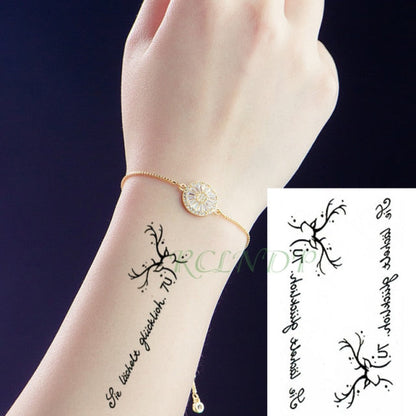 sengpan Waterproof Temporary Tattoo sticker on ear finger music note bird stars line streak henna tatto flash tatoo fake for women 24