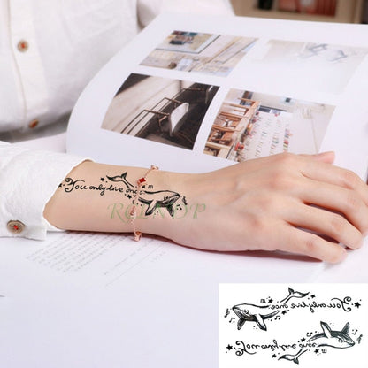 sengpan Waterproof Temporary Tattoo sticker on ear finger music note bird stars line streak henna tatto flash tatoo fake for women 24