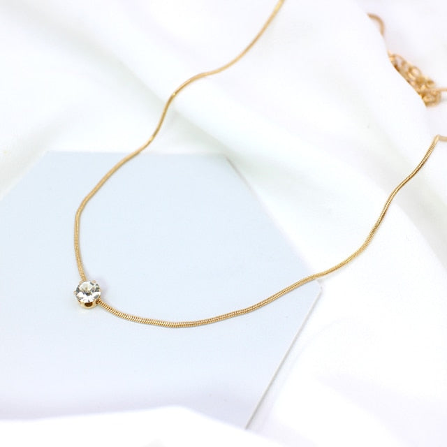 sengpan christmas wishlist gifts for her hot sale new Kpop Women Neck Chain Gold Color Choker Necklaces Thin Chain On The Neck Minimalist Pendant Jewelry Chocker Collar For Girl