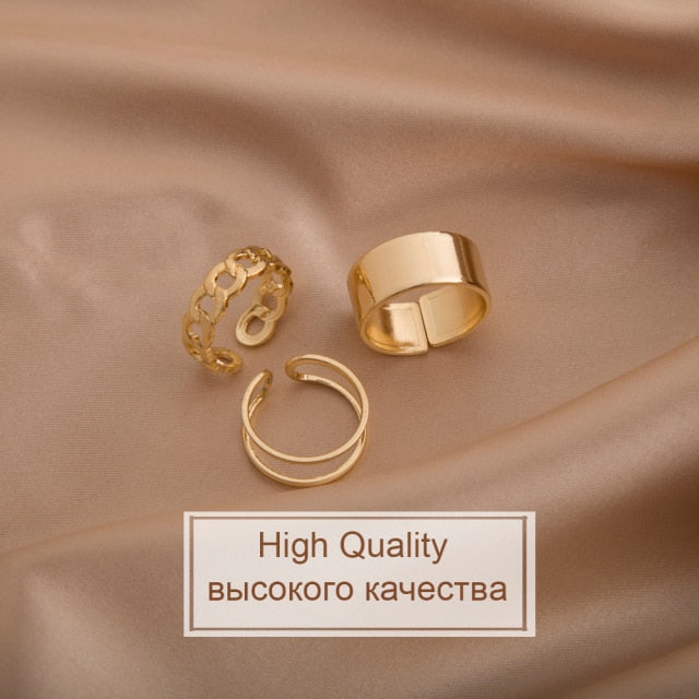 sengpan  gifts for her hot sale new  New Gothic Style Three Piece Opening Rings for Woman Fashion Jewelry European and American Wedding Party Sexy Ring