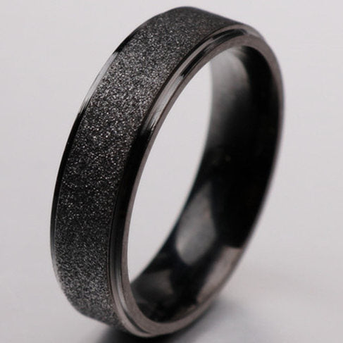 sengpan 6mm Black Color Titanium Steel Ring For Men and Women