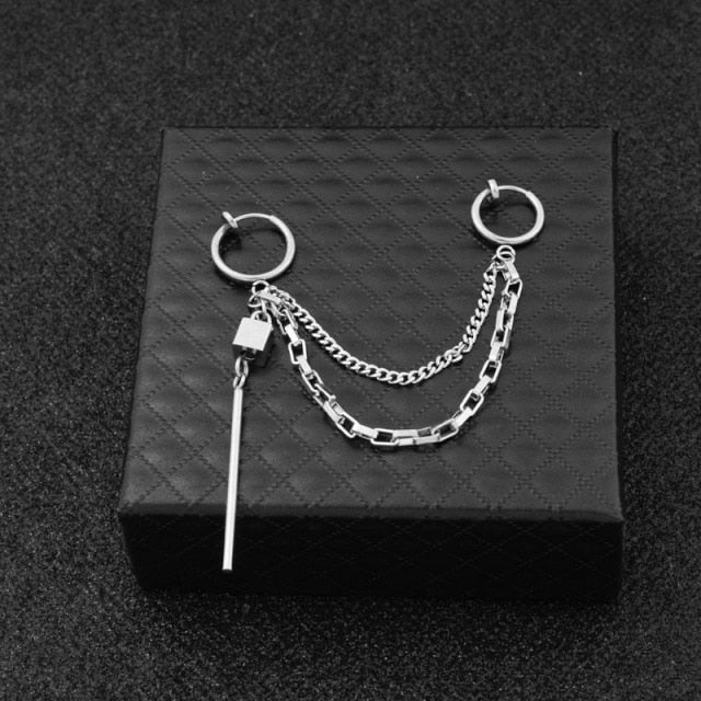 sengpan Christmas gifts ideas male earring Men single Spike stainless steel earring,guys jewellery,accessory, hipster, grunge style, punk, chain earrings men