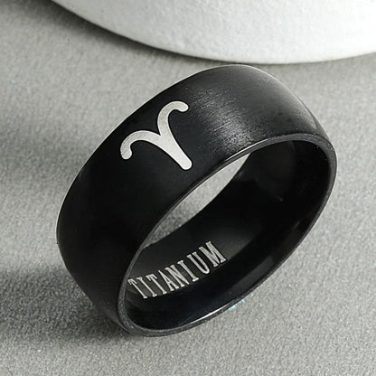 sengpan 6mm Black Color Titanium Steel Ring For Men and Women