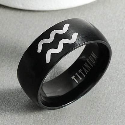 sengpan 6mm Black Color Titanium Steel Ring For Men and Women