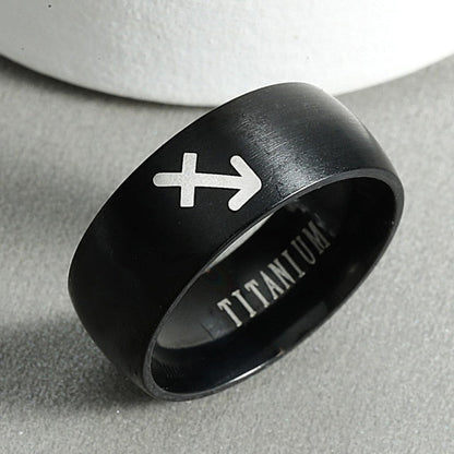 sengpan 6mm Black Color Titanium Steel Ring For Men and Women