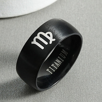 sengpan 6mm Black Color Titanium Steel Ring For Men and Women