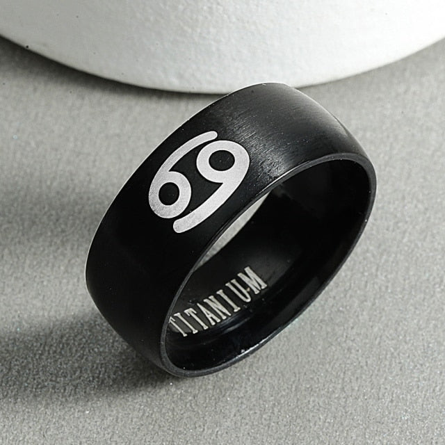 sengpan 6mm Black Color Titanium Steel Ring For Men and Women