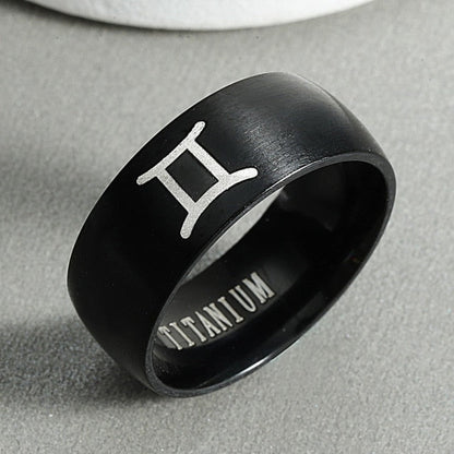 sengpan 6mm Black Color Titanium Steel Ring For Men and Women