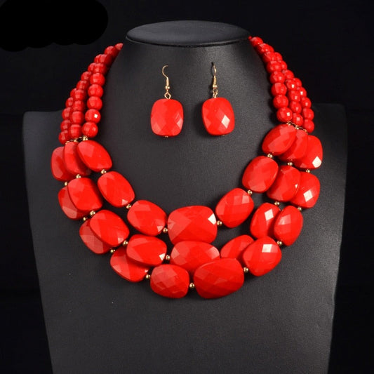 sengpan African Beads Jewelry Sets Multisengpan layer Nigerian Wedding Indian Jewelry Sets Luxury Statement Choker Necklace JewelleryL