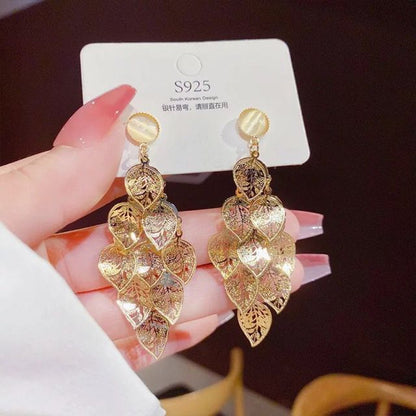 sengpan New Classic Crystal Earrings Ladies Exaggerated Long Earrings Tassels Rhinestone Earrings Fashion Ladies Korean Earrings Jewelry