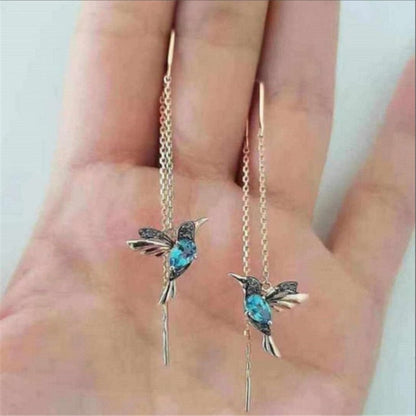 sengpan New Korean Elegant Cute Rhinestone Butterfly Stud Earrings For Women Girls Fashion Metal Chain Boucle D'oreille Jewelry